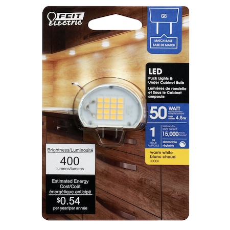 Feit Electric Feit Specialty G8 LED Bulb Warm White 50 Watt Equivalence 1 pk BP50G8830SULED